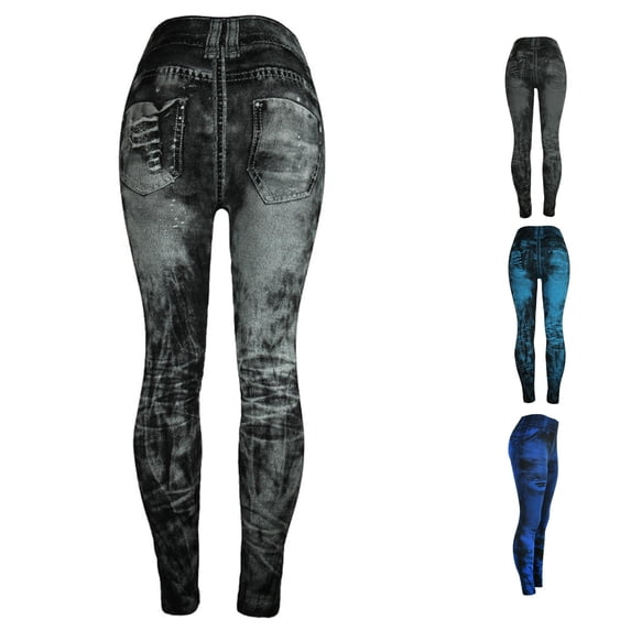 Yuhangmm Women's Pants, Women's Jeans Bottom Pants Coloured -up Super Bomb Slim Nine- Pants 80s Leggings for Women Grey S