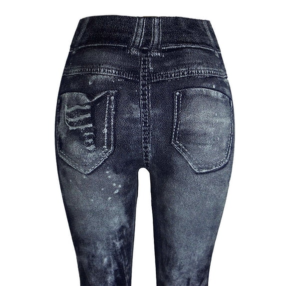 Yuhangmm Women's Pants, Women's Jeans Bottom Pants Coloured -up Super Bomb Slim Nine- Pants 80s Leggings for Women Navy XL