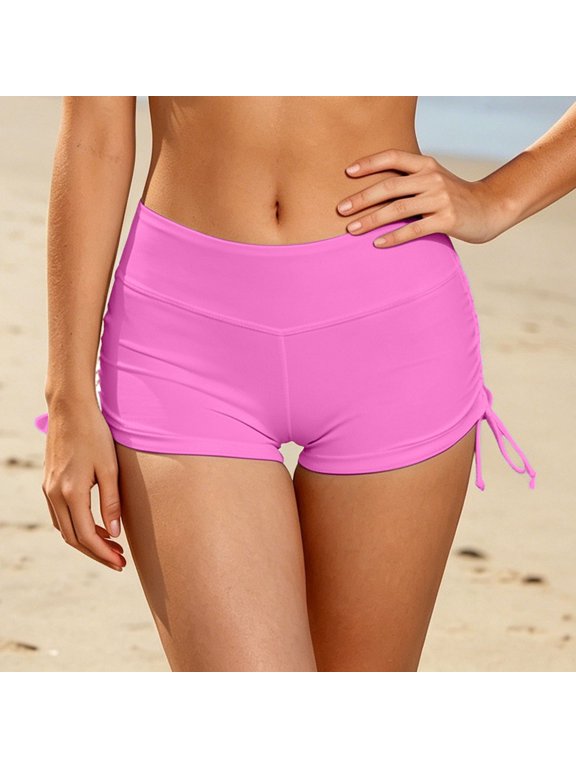 Women's Swim Shorts, Lightweight Beach Swim Shorts for Water Sports Bottoms Tailored for and Activities Pink M