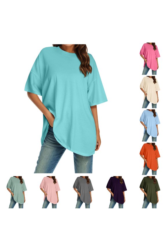 Womens T Shirts, Women Crew Neck Fitted Shirt Basic Tops Short Sleeves Summer T Shirt Tops Classic T Shirt Tee Technical Shirts Women Dark Blue M