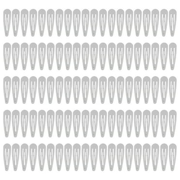 Yuhsdv 100Pcs Snap Hair Clips 2 Inch Non Slip Hair Clips for Women Girls (Silver)