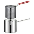 thumbnail image 1 of Yuhsdv 1200ML Deep Frying Pot 304 Stainless Steel Portable Cooking Pot (Pot Basket), 1 of 10