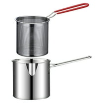 Yuhsdv 1200ML Deep Frying Pot 304 Stainless Steel Portable Cooking Pot (Pot Basket)