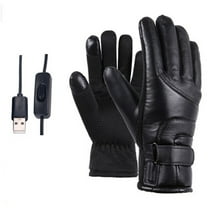 Yuhsdv Leather Thermal Heated Gloves Hand Warmer Electric Heating Gloves for Motorcycle