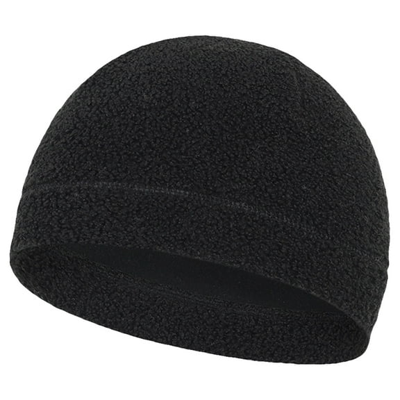 Yuhsdv Unisex Polar Fleece Warm Beanie Hat Windproof Skull Cap for Men Women (Black)