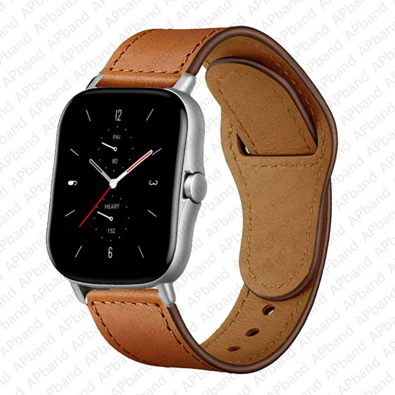 Yuiyuka 20mm 22mm Leather Band for Amazfit GTS 2 2e GTS2 Mini GTR 3 Pro 47mm GTR2 2e stratos 2 3 Sport Samsung Watch 5 45mm Pro Bracelet Amazfit Bip
