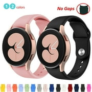 YuiYuKa 20mm bands No Gaps Sport Band For Samsung Galaxy Watch 4 Classic 46mm 42mm /5/5 Pro Smartwatch Silicone Sport Women Men Strap Bracelet for Galaxy Watch 5 4 44mm 40mm Band black