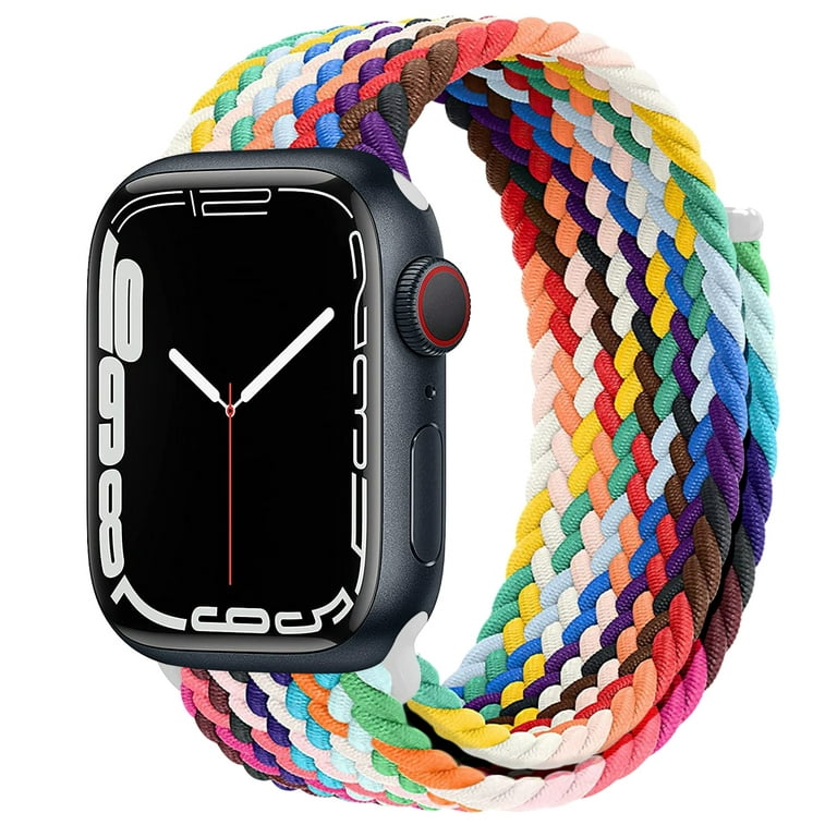 YuiYuKa Braided Solo loop Strap Compatible with Apple Watch Band 44mm 40mm  45mm 41mm 42mm 38mm 49mm Nylon Elastic Adjustable Watch Bands belt bracelet  for iWatch series 8 7 SE 6 5 4 3 2 1 Ultra 