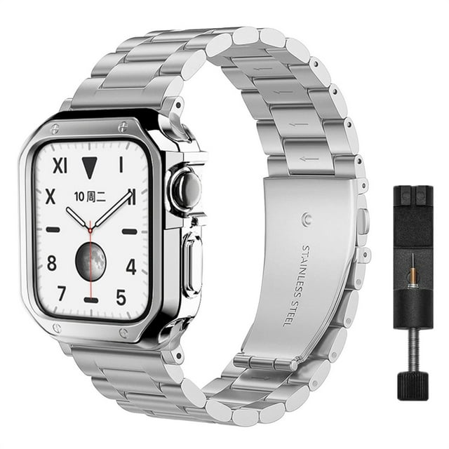 YuiYuKa Case+strap Compatible with Apple Watch band 45mm 41mm 40mm 44mm