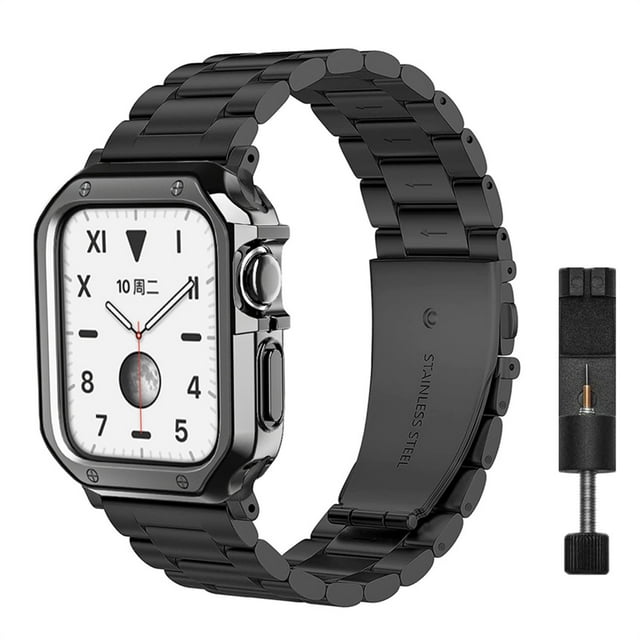YuiYuKa Case+strap Compatible with Apple Watch band 45mm 41mm 40mm 44mm