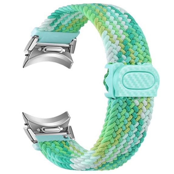 YuiYuKa No Gap 20mm Band for Samsung Galaxy Watch 6 5 4 Band 40mm 44mm Watch 5 Pro 45mm/Galaxy Watch 6 classic bands 43mm 47mm /4 classic 42mm 46mm Magnetic Fabric Woven Braided strap for women men