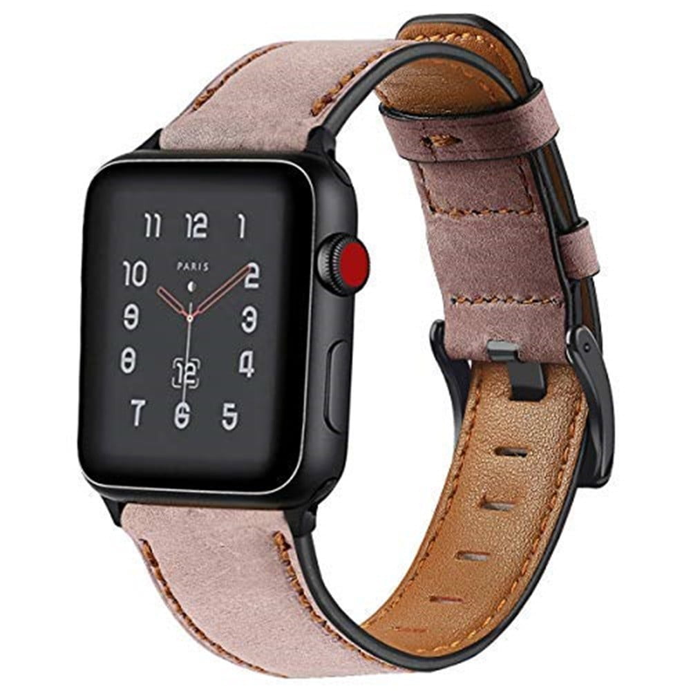 Luxury Band Compatible with Apple Watch 38mm 40mm 41mm 42mm 44mm 45mm 49mm,  Genuine Leather Vintage Replacement Strap Compatible with iWatch SE 8 7 6 5  4 3 2-38mm/40mm/41mm : : Electronics