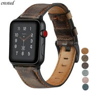 YuiYuKa Genuine Leather Strap Compatible with Apple watch bands 45mm 41mm 44mm 40mm 38mm 42mm Ultra 49mm, Retro watchband Wrist band Replacement iWatch series 9 8 7 5 4 3 se 6 Wristbands Deep brown