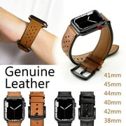 YuiYuKa Genuine Leather strap Compatible with Apple watch band 44mm 40mm 45mm 41mm 38mm 42mm 49mm，leather bands watchband bracelet iWatch series 9 8 7 6 5 4 3 SE Ultra Wristbands rown