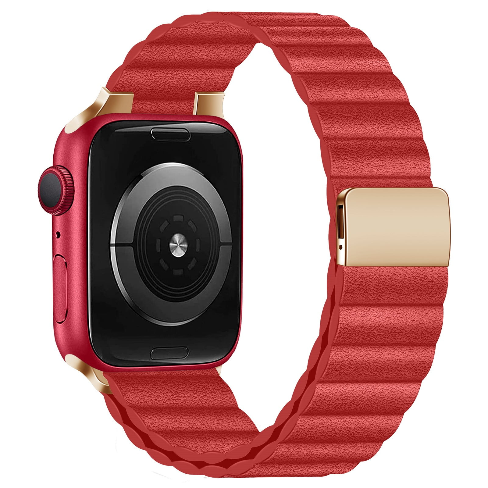 Dark Cherry Leather Link Band for Apple Watch - iSTRAP