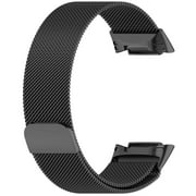YuiYuKa Milanese Loop Bands for Fitbit Charge 5/Charge 6 Band for Women Men, Adjustable Stainless Steel Metal Mesh Wristbands Replacement Straps for Charge 5/6 Activity Tracker