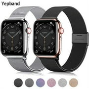 YuiYuKa Milanese Loop Stainless Steel Metal Mesh Band Compatible with Apple Watch Bands Ultra 49mm 45mm 44mm 41mm 40mm 42mm 38mm Braided Magnetic Wristband Bracelet for iWatch Series 8 7 SE 6 5 4 3 2