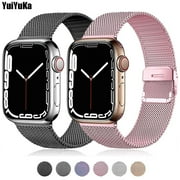 YuiYuKa Milanese Loop Strap Compatible with Apple Watch Band 38mm 42mm 40mm 44mm 41mm 45mm 49mm, Metal Mesh Band Stainless Steel Wristband for iWatch Series 9 8 7 SE 6 5 4 3 2 1 Ultra