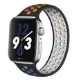 thumbnail image 1 of YuiYuKa Silicone Solo Loop Strap Compatible with Apple Watch Ultra Bands 45mm 41mm 44mm 40mm 42mm 38mm Women Men Breathable Elastic Sport Wristbands for iWatch Series 8 7 6 5 4 3- pride black, 1 of 8