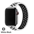 thumbnail image 1 of YuiYuKa Silicone Solo Loop Strap Compatible with Apple Watch Ultra Bands 45mm 41mm 44mm 40mm 42mm 38mm Women Men Breathable Elastic Sport Wristbands for iWatch Series 8 7 6 5 4 3- white black, 1 of 8
