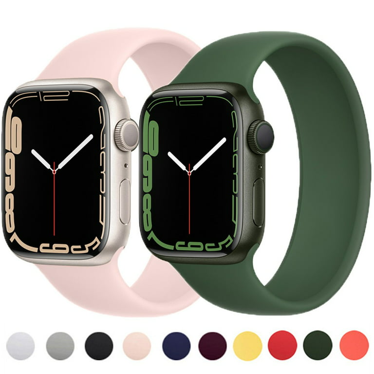 YuiYuKa Silicone Solo Loop band Compatible with Apple Watch Bands 44mm 40mm  45mm 41mm 38mm 42mm 49mm, Elastic Belt bracelet Strap for iWatch series  3/4/5/SE/6/7/8/9/Ultra clover 