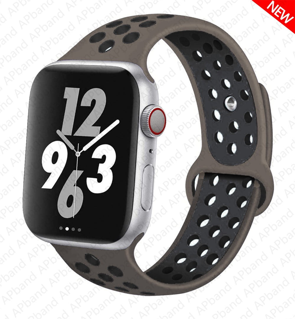 Khaki & Red Apple Watch Band | Southern Straps for Apple Watch 49mm - 42mm / Silver