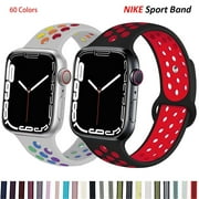 YuiYuKa Silicone Strap Compatible with Apple Watch Band 38mm 49mm 42mm 40mm 44mm 41mm 45mm,Smartwatch Wristbands Adjustable Breathable Sport Bands for iWatch Series 9 8 Ultra 7 6 5 4 3 SE, Magic-Bliss