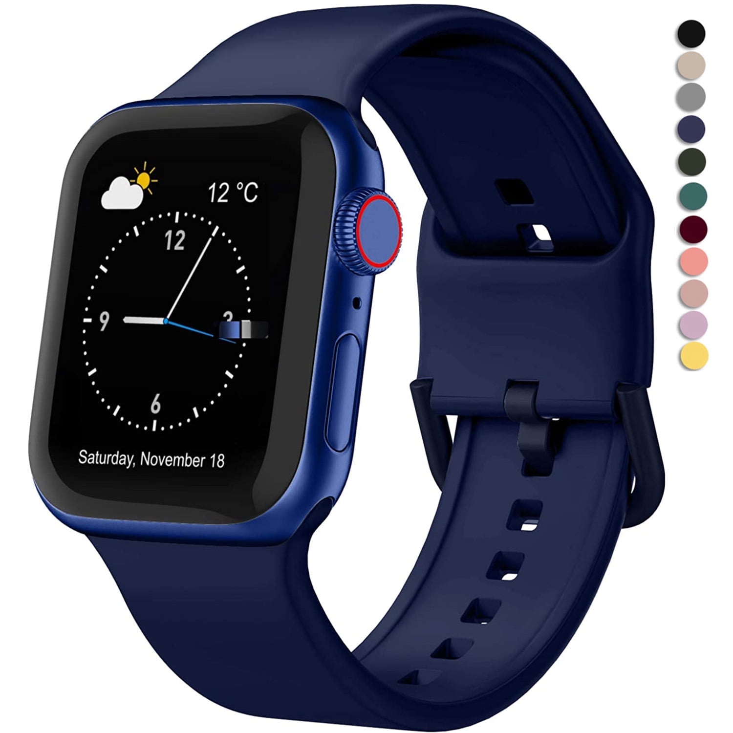YuiYuKa Silicone strap Compatible with Apple Watch bands 45mm 41mm 38mm