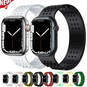 YuiYuKa Sport Silicone Strap Compatible with Apple Watch Bands 41mm 45mm 40mm 44mm 42mm 38mm Ultra 49mm, Adjustable Breathable Solo Loop Wrist Sport bands Bracelet iWatch Series 7 6 5 4 3 2 1 SE 8 9