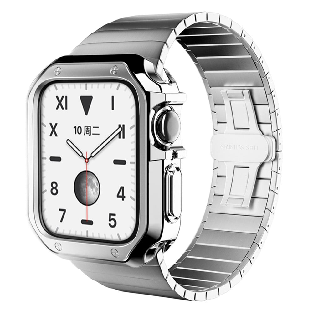 Silver Band For Apple watch 8 7 41mm 45mm 40mm 38mm 42mm 44mm for