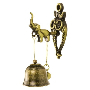 Yuioop Retro Bells for Door Decor, 3 Inch Metal Bells Hanging Retro Doorbell Nostalgic Animal Door Bell Metal Iron Bell Wind Chime Bell Decorative Bells, Vintage Door Bells Elephant Shapped