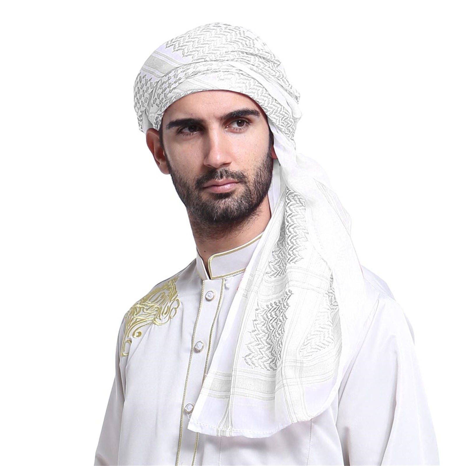 PURFUN Men Boys Large Arab Shemagh Turban Bandana Headscarf Breathable Soft Muslim Hijab Headband Shawl Keffiyeh Arabic Scarf Headcover