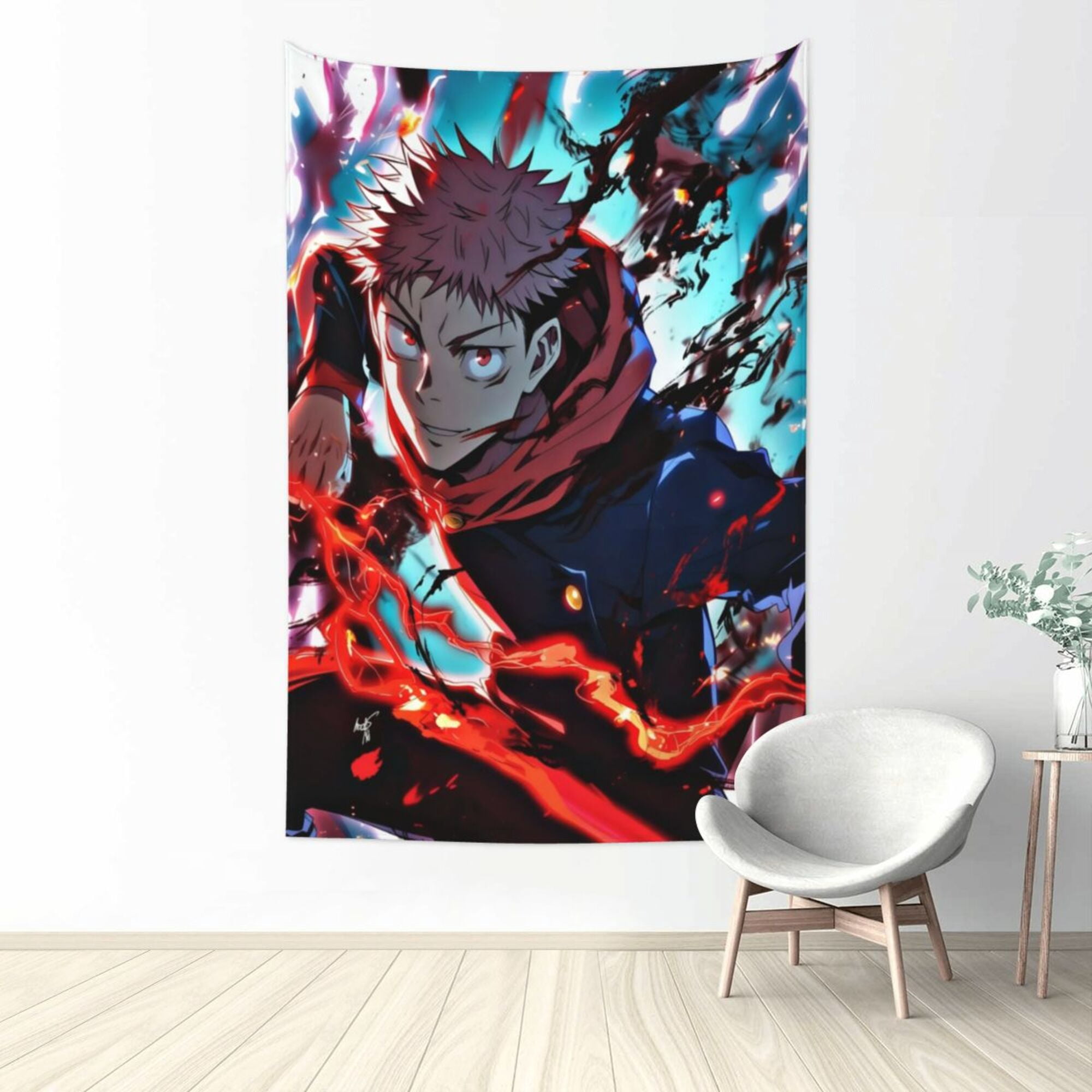 Yuji Pattern Yuji Itadori Tapestry for Bedroom, Art Pattern Print Wall Hanging ...