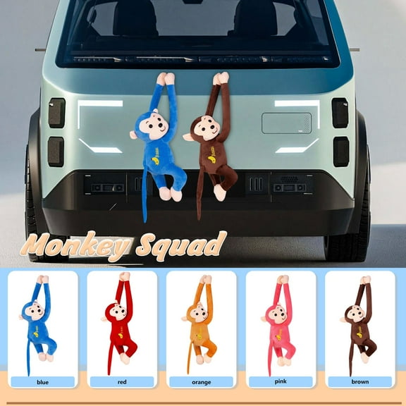 YujiCraft 18-inch Long Arm Monkey Plush Toy, Car Tail Hanging Wind-Braving Monkey, Suction Cup Accessory Decor,Blue