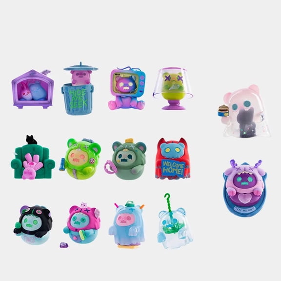 YujiCraft 3D Ghost Bear Hide and Seek Series Blind Box, Mystery Plush Collectible Surprise Toy, Random Style