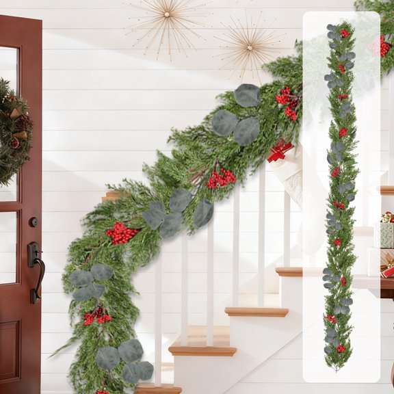 SugarBloom Artificial Christmas Garland, 6.6 Ft Christmas Simulation Needle Cane Decoration with PE Material, for Fireplace Christmas Decorations Wreath Tree Hanging and Holiday Home Decor,
