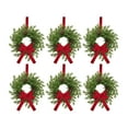 thumbnail image 1 of YujiCraft Artificial Christmas Wreaths,12 Inch Pre-Lit Artificial Christmas Wreath with Red Bow, Cones and Red Berries, 3D Garland for Front Door Decoration and Holiday Home Decor,C, 1 of 6