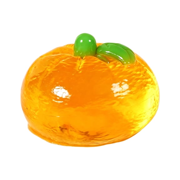 YujiCraft Crystal Orange Squeeze Toy - High Transparency Fluid Texture, Stress Relief Squishy Fidget for Desk Decor