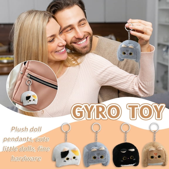 YujiCraft Cute Adorable Cat Cube Plush Toy Pendant, Cartoon Square Cat Bag Charm Keychain, Kawaii Gift,Black