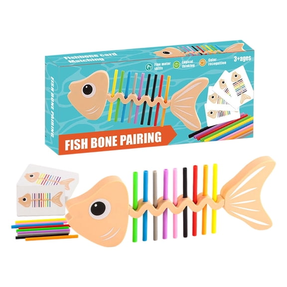 YujiCraft Educational Board Game - Fishbone Matching Puzzle Toy for Party Favor, Style B