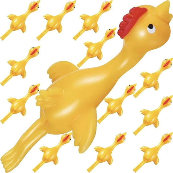 YujiCraft Finger Stretching Catapult Toy, Little Yellow Chicken Pull String Fidget for Student Stress Relief