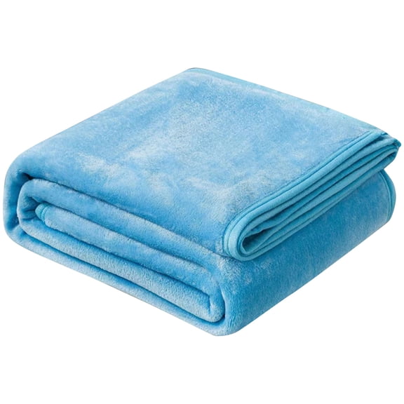 YujiCraft Fleece Blankets Single Twin Bed, Full Size Fleece Throw Blanket for Winter Warmth, 59x39 Inch,Sky Blue