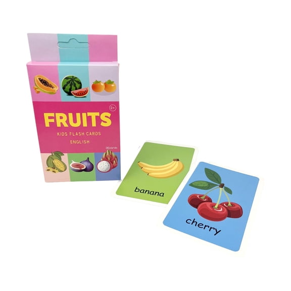 YujiCraft Food Vegetables English Learning Cards, Educational Flash Cards, Teaching Aids for Kids, Fruit Vegetable Flash Cards D