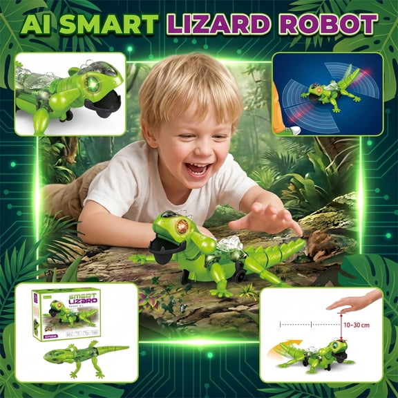 YujiCraft Intelligent Obstacle Avoidance Toy, Bionic Crawling Mechanical Lizard Animal