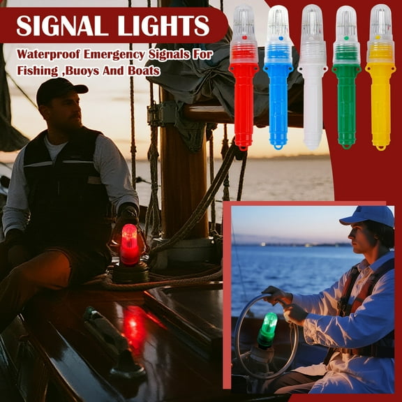 YujiCraft LED Marine Signal Light Waterproof Flashing Emergency Light for Fishing Buoys Boats Safety,Blue