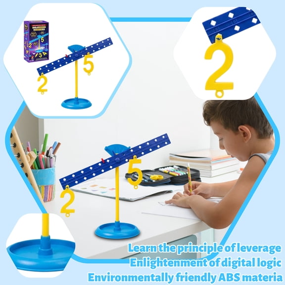 YujiCraft Montessori Math Balance Scale Toy, Number Counting Learning Set for Kids, Early Math Educational Toy, Preschool STEM Activity
