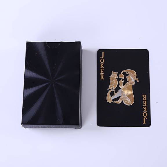 YujiCraft Plastic Playing Cards, Waterproof Poker Cards for Adults & Kids, Durable Game Cards, Black Laser Pattern