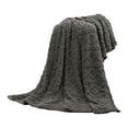 thumbnail image 1 of YujiCraft Plush Throw Blanket, Super Soft Comfortable Lightweight Cozy Warm Solid Color Blanket for Sofa,28x39 Inch,Dark Gray, 1 of 3