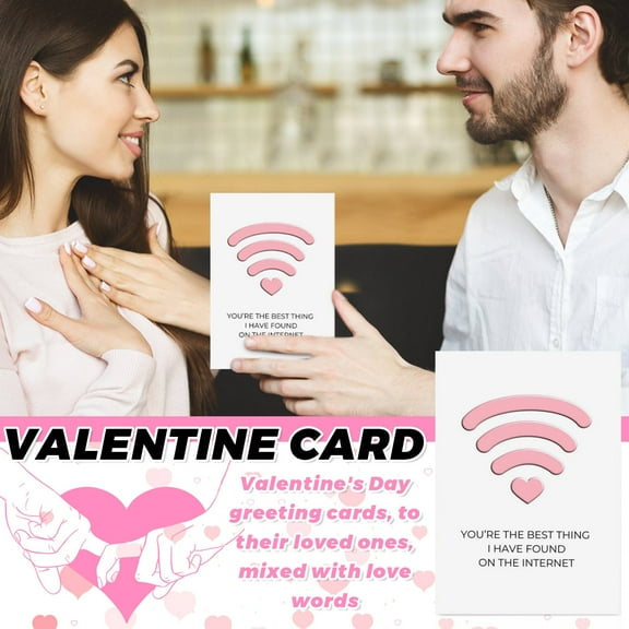 YujiCraft Romantic Valentine's Day Greeting Card for Girlfriend, Paper Love Note Gift for Her, Couples Anniversary Card,Pink