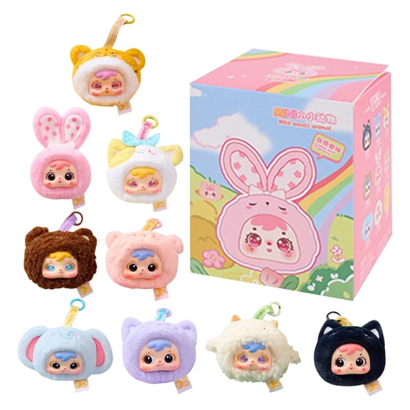 YujiCraft Small Animal Pendant Plush Blind Box Random One Cute Stuffed Animal Surprise Gift Kids